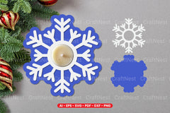 Snowflake Tealight Holder Laser Cut SVG Bundle - CraftNest - Digital Crafting and Art