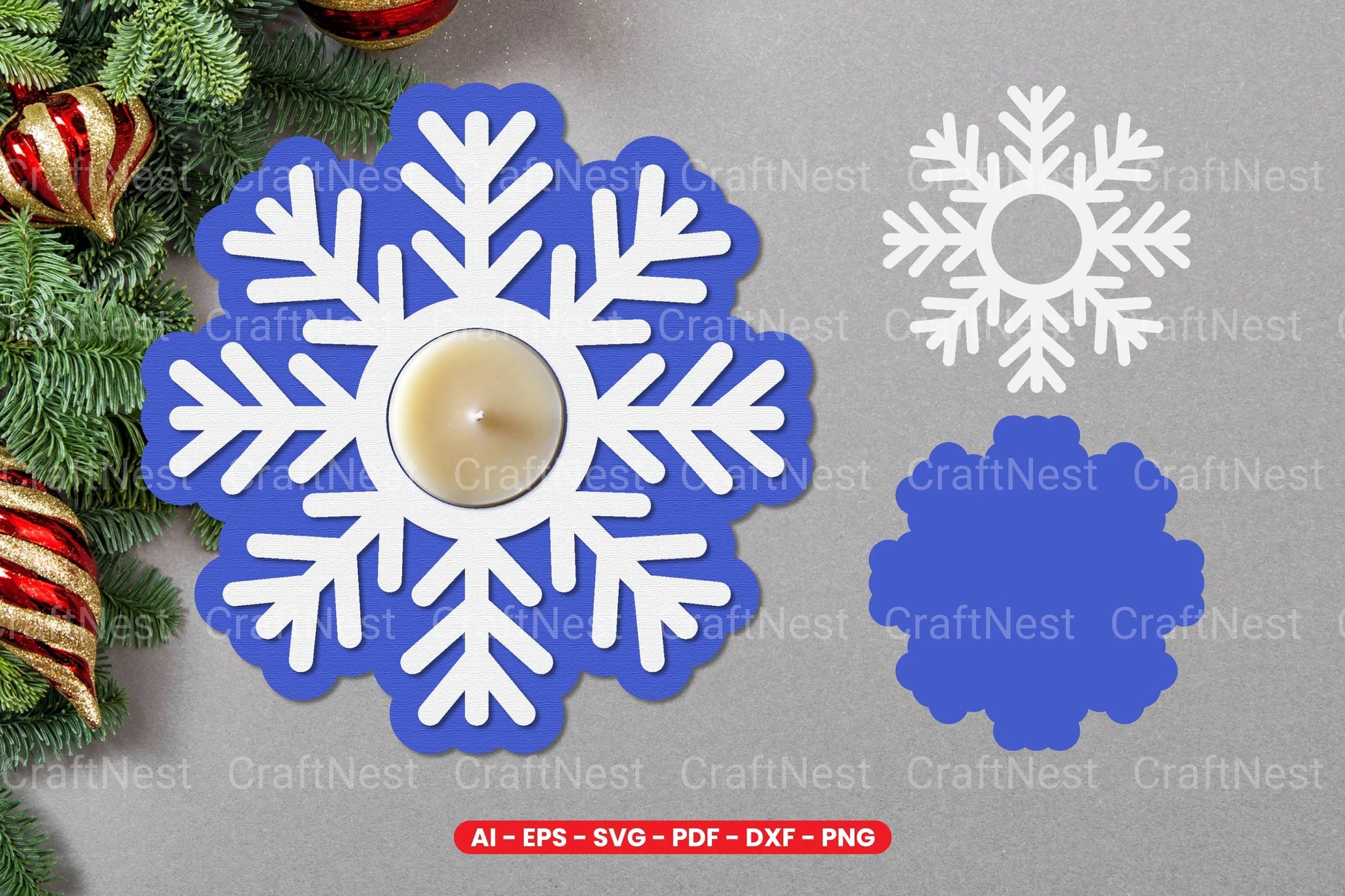 Snowflake Tealight Holder Laser Cut SVG Bundle - CraftNest - Digital Crafting and Art