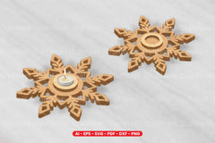 Snowflake Tealight Holder Laser Cut Design Bundle - CraftNest - Digital Crafting and Art