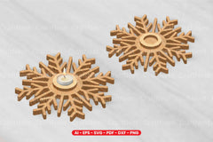 Snowflake Tealight Holder Laser Cut Design Bundle - CraftNest - Digital Crafting and Art