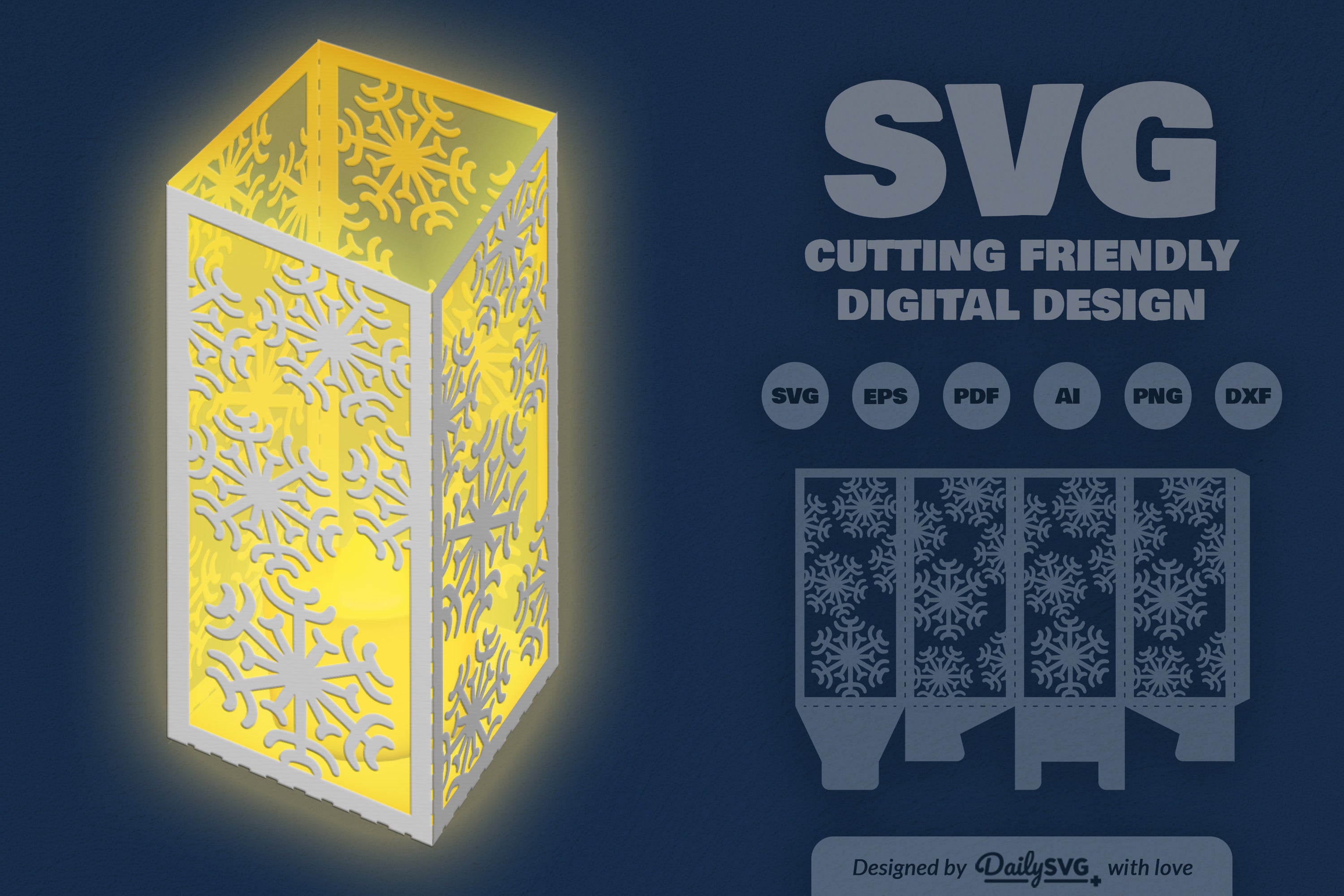 Snowflakes Lantern Papercut Clipart Daily SVG Bundles