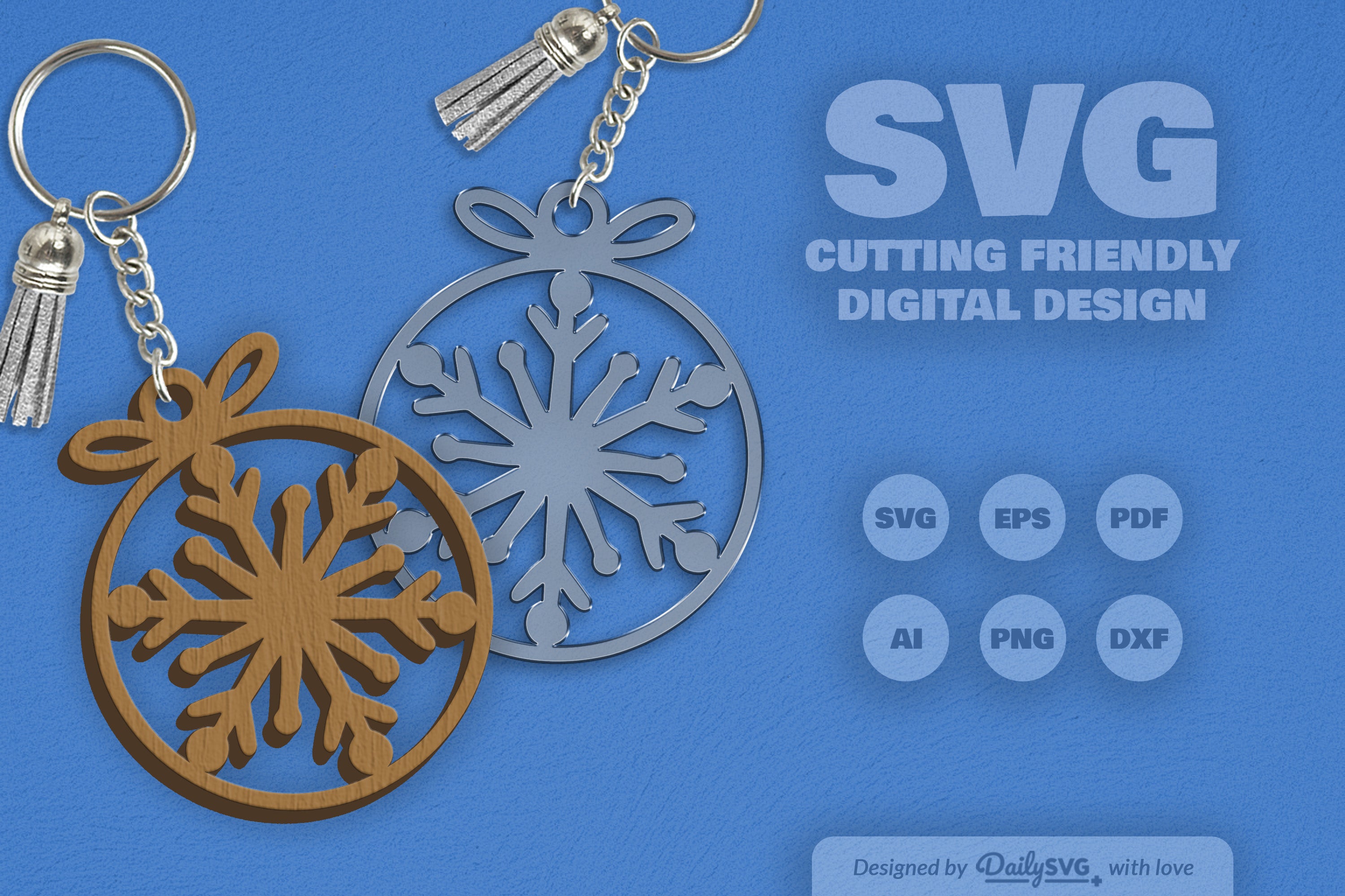 Snowflakes Round Bauble SVG Bundle 4