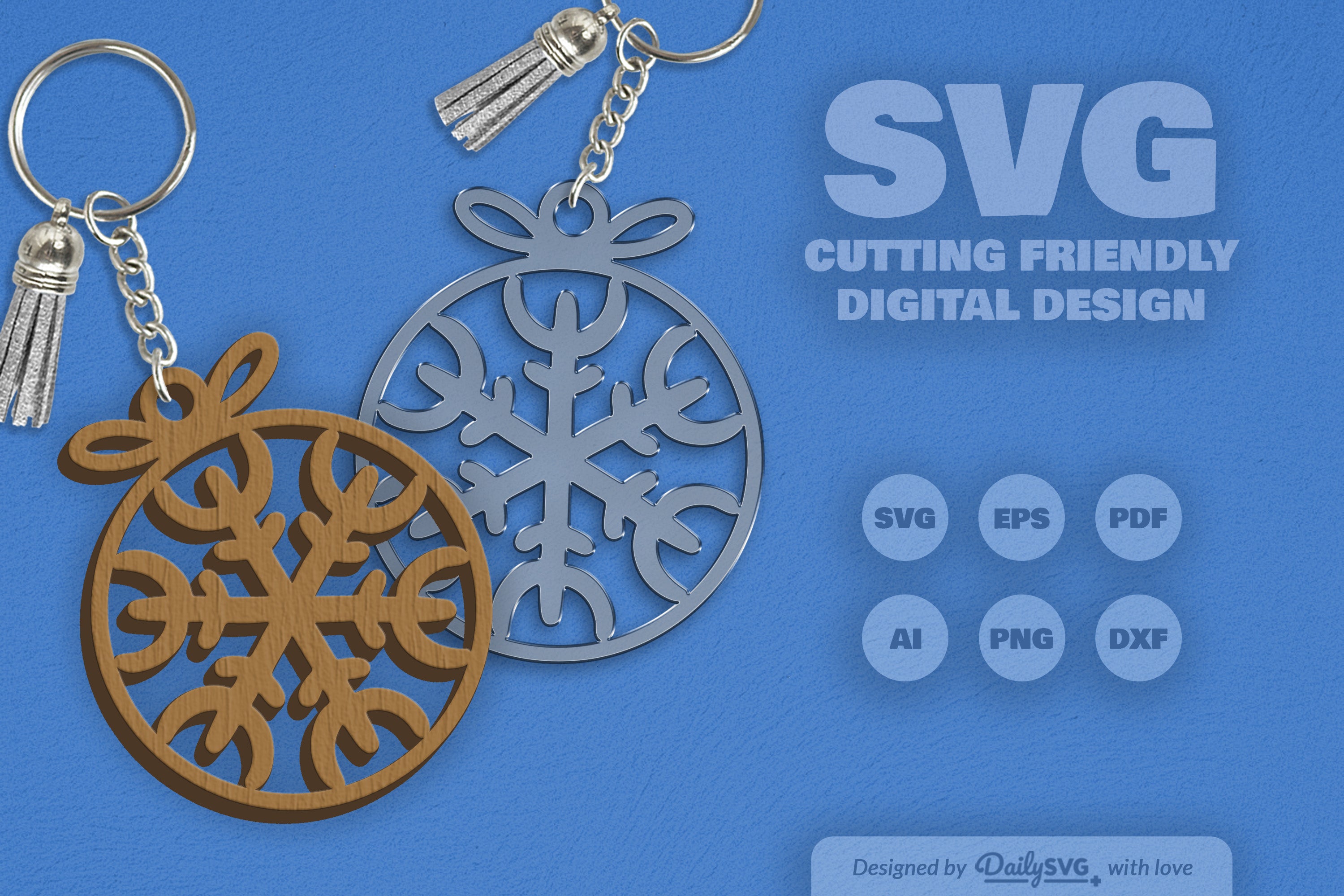 Snowflakes Round Bauble SVG Bundle 2