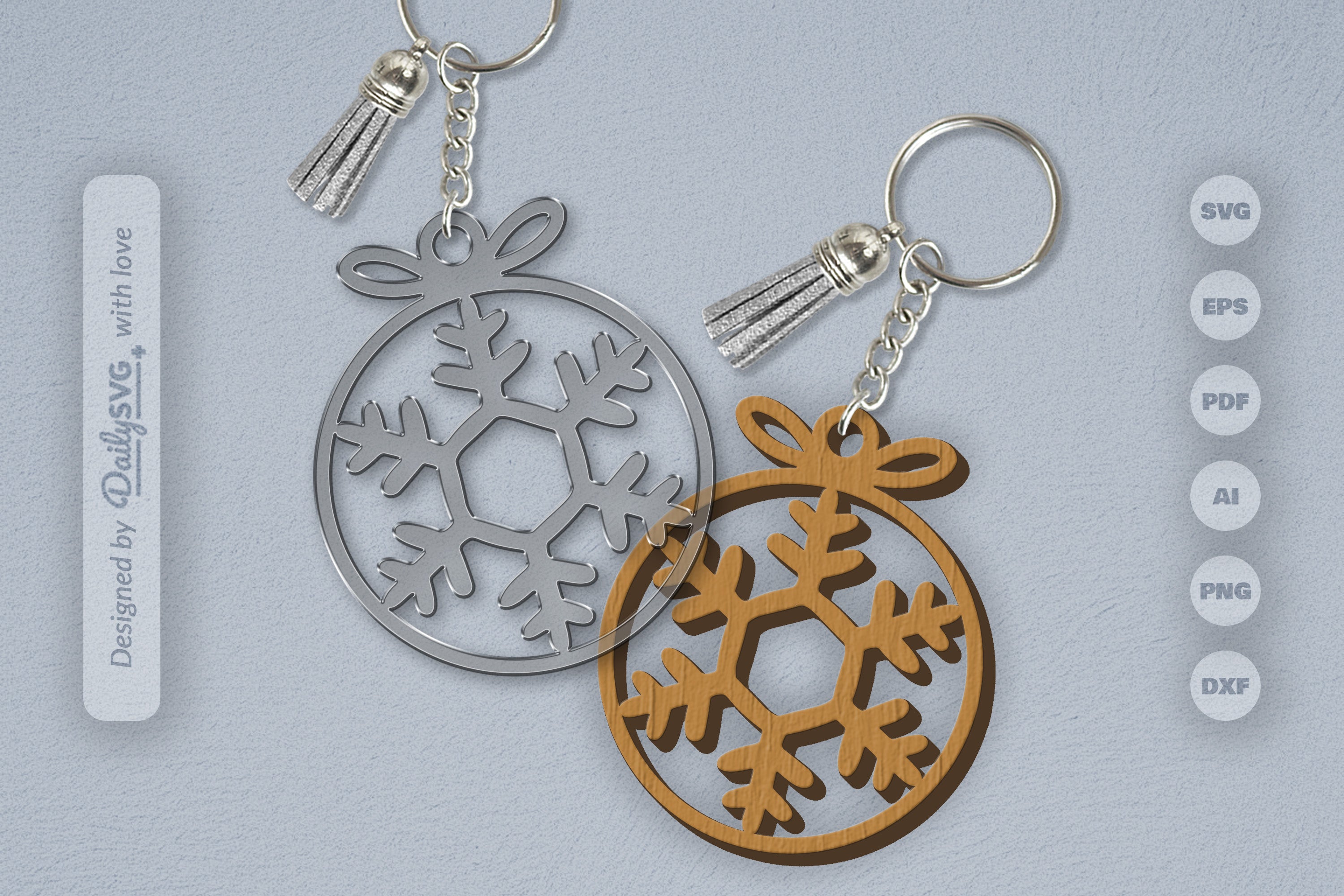 Snowflakes Round Bauble SVG Bundle 3