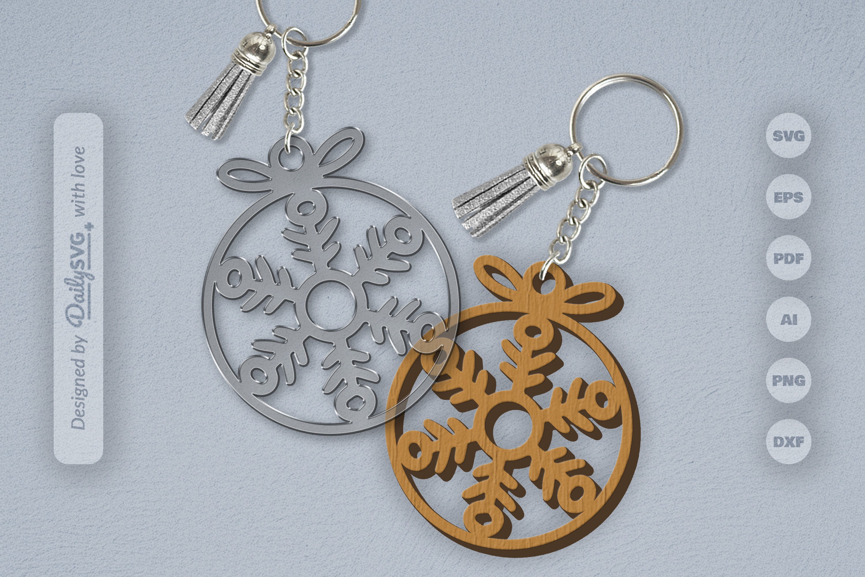 Snowflakes Round Bauble SVG Bundle