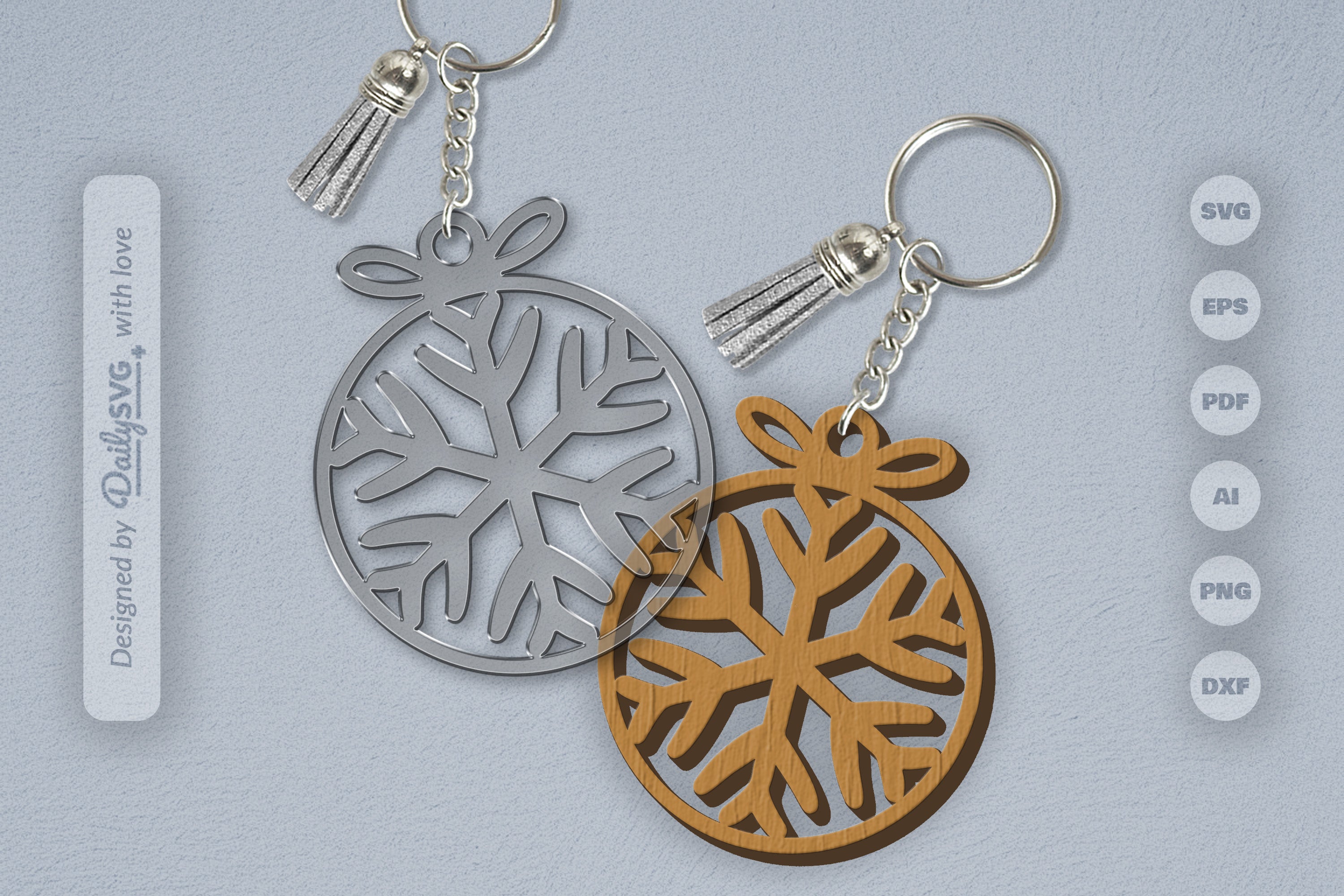 Snowflakes Round Bauble SVG Bundle 7