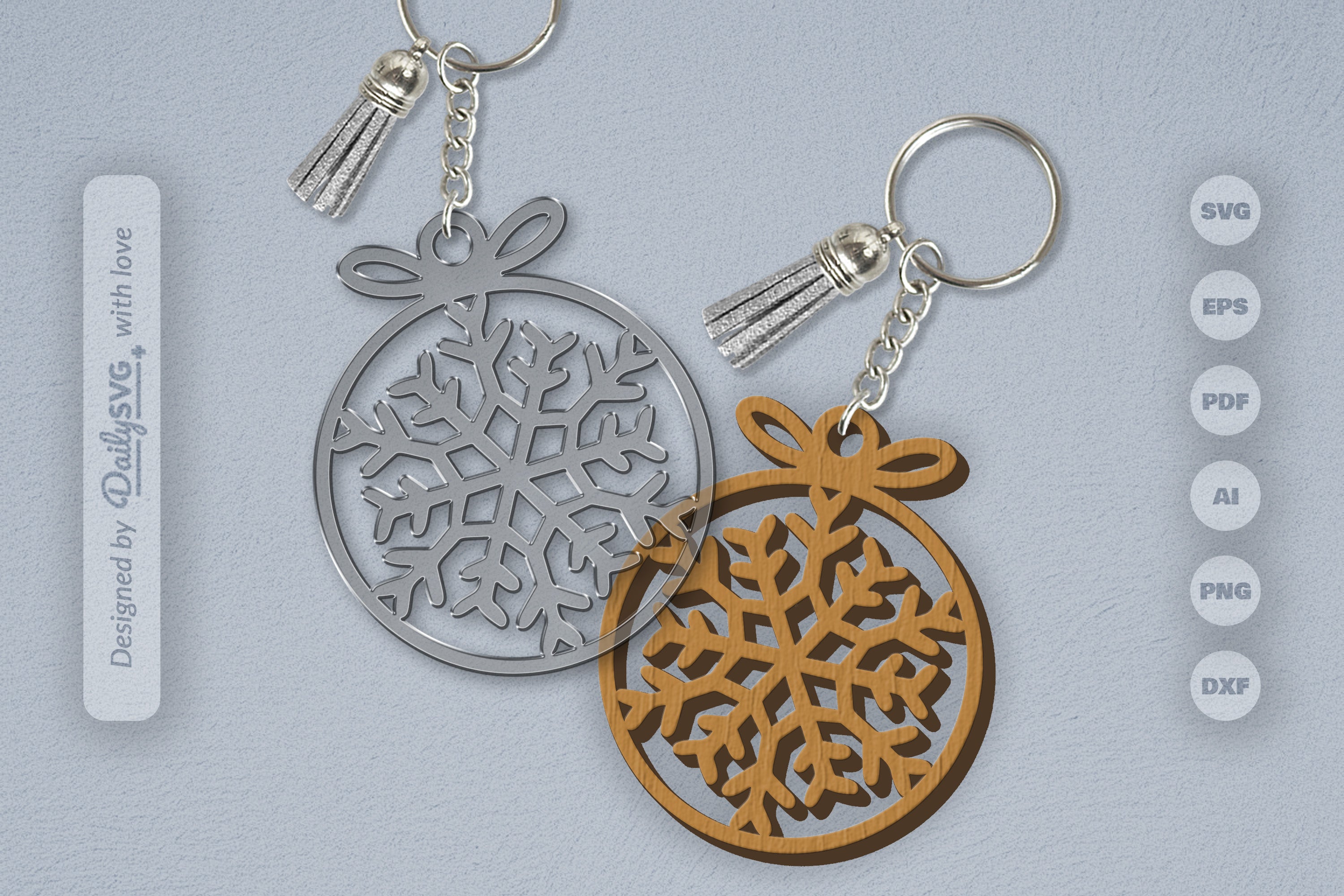 Snowflakes Round Bauble SVG Bundle 8