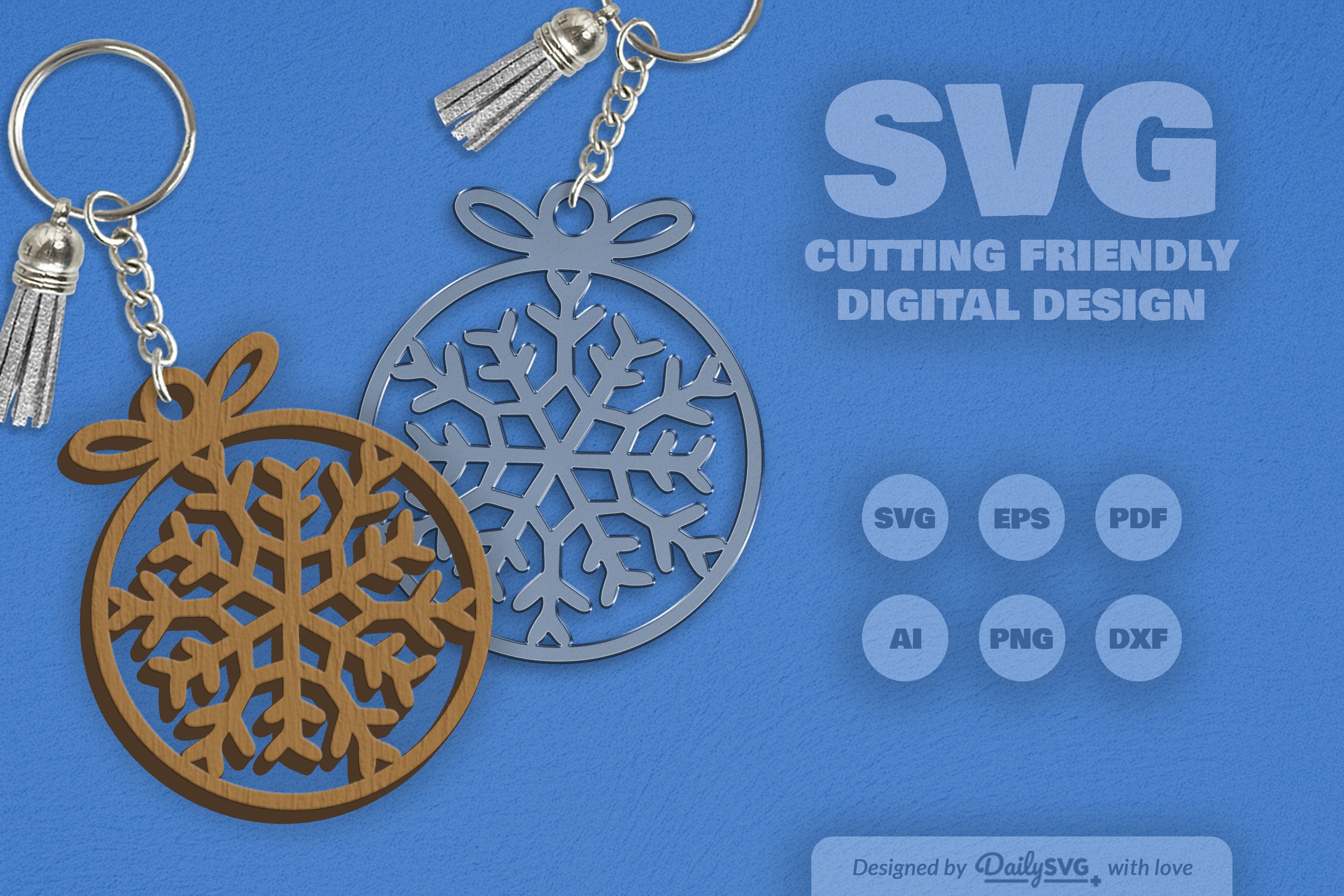 Snowflakes Round Bauble SVG Bundle 8