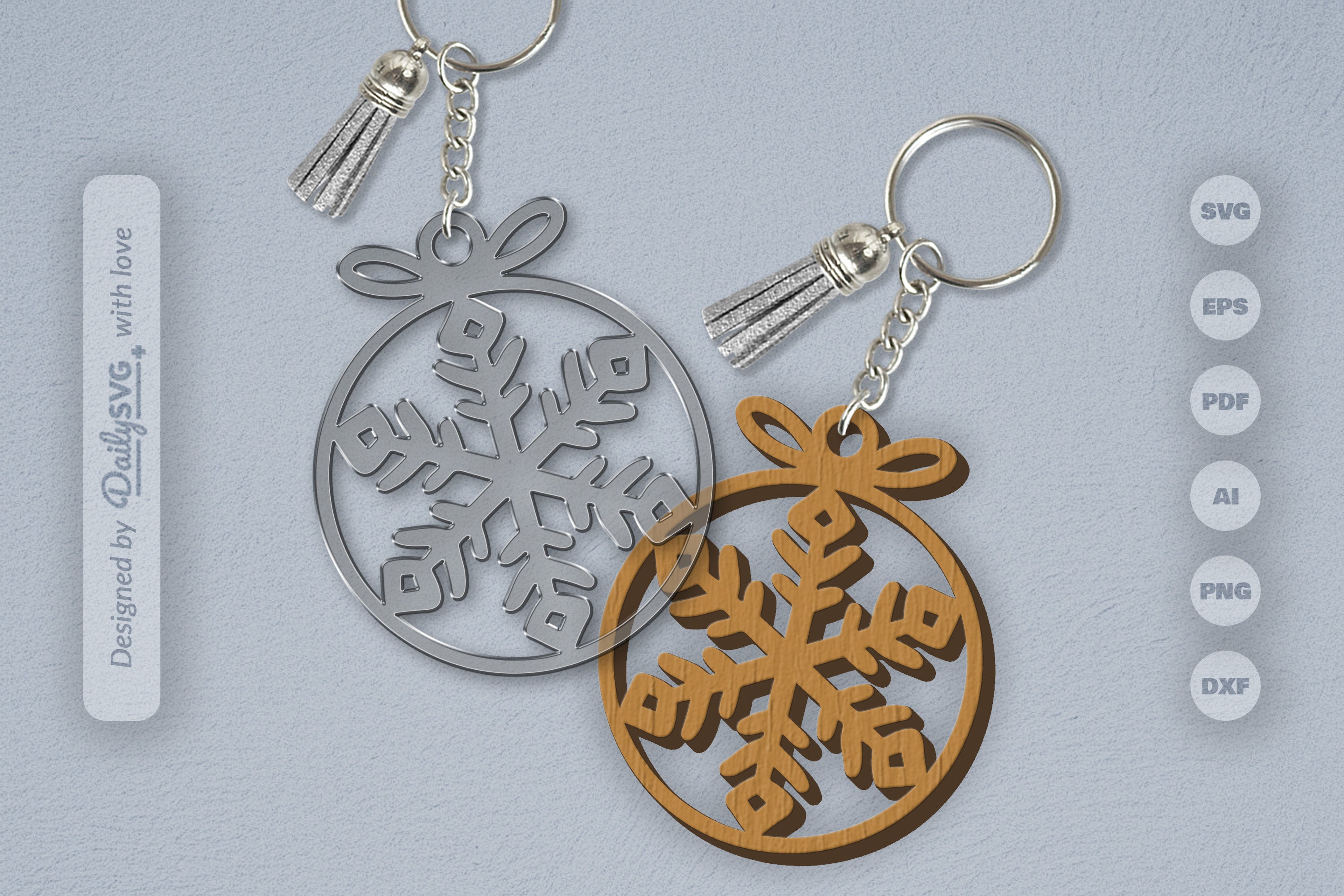 Snowflakes Round Bauble SVG Bundle  5