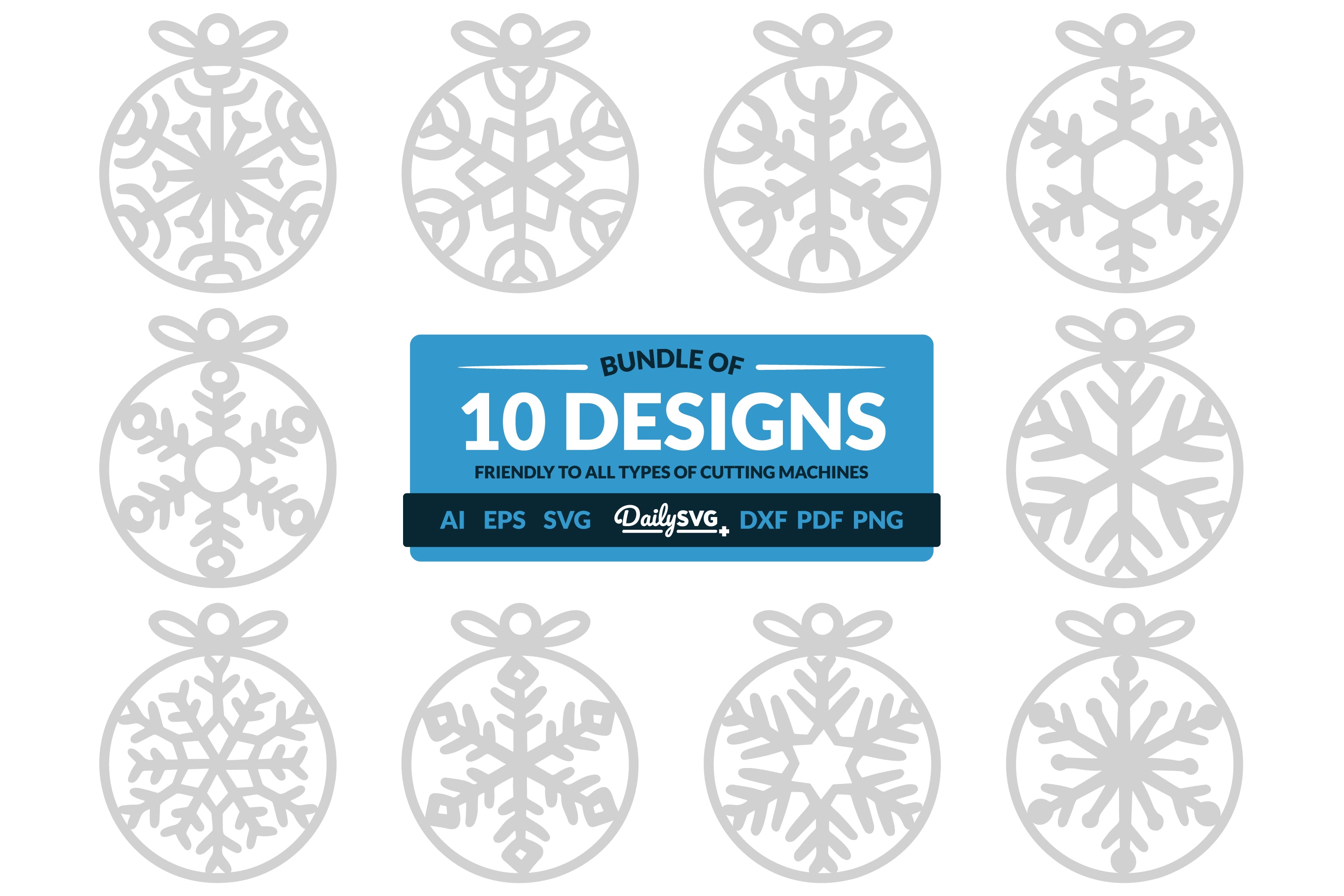 Daily Snowflake Bauble Clipart Collection