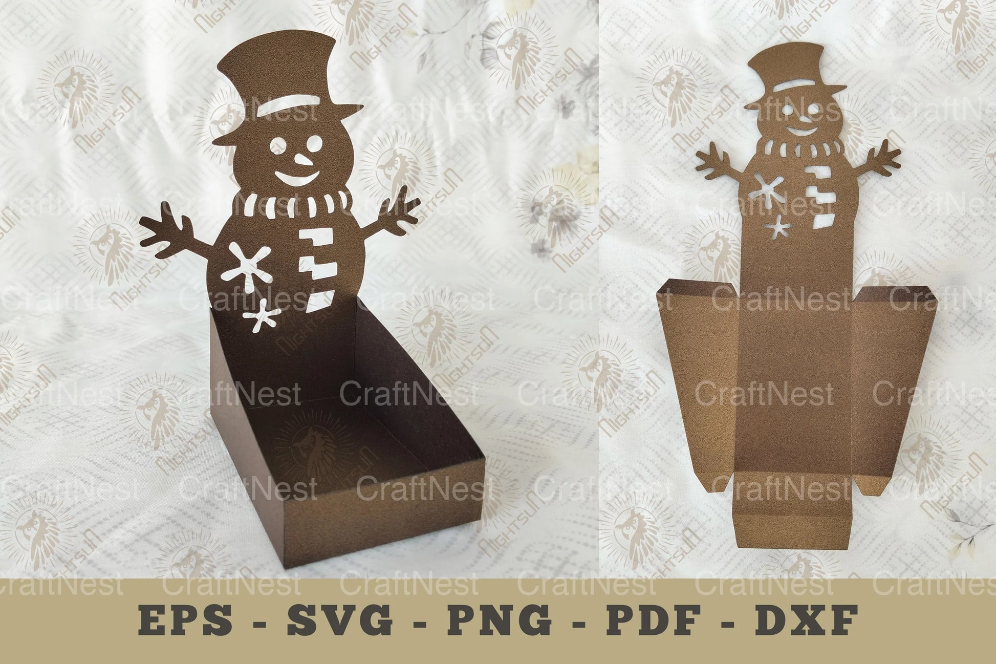 Snowman Box Display Papercut Craft Bundle - CraftNest - Digital Crafting and Art