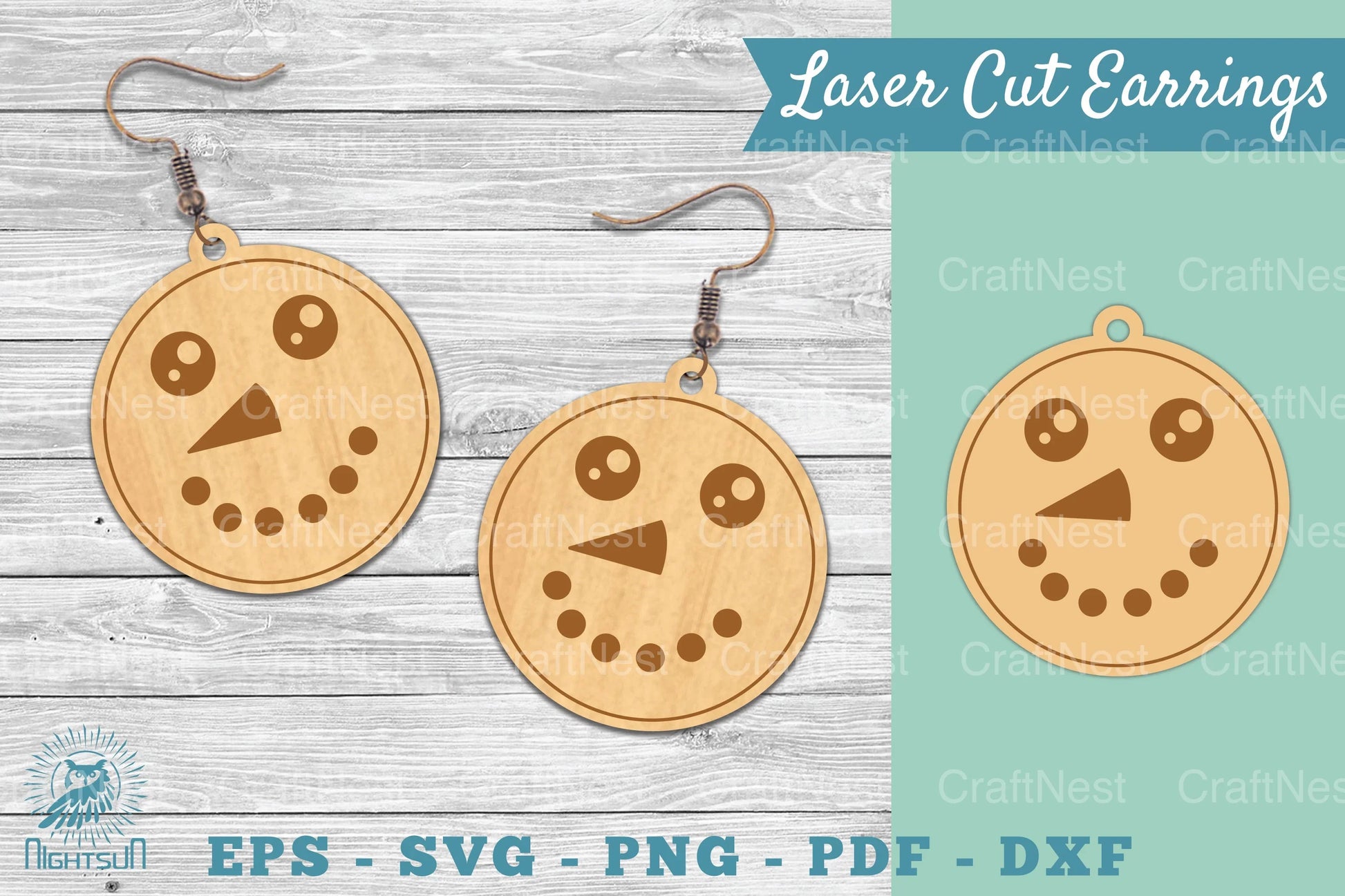 Snowman Face Laser Cut Earrings Clipart Bundle - CraftNest - Digital Crafting and Art