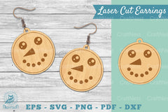 Snowman Face Laser Cut Earrings Clipart Bundle - CraftNest - Digital Crafting and Art