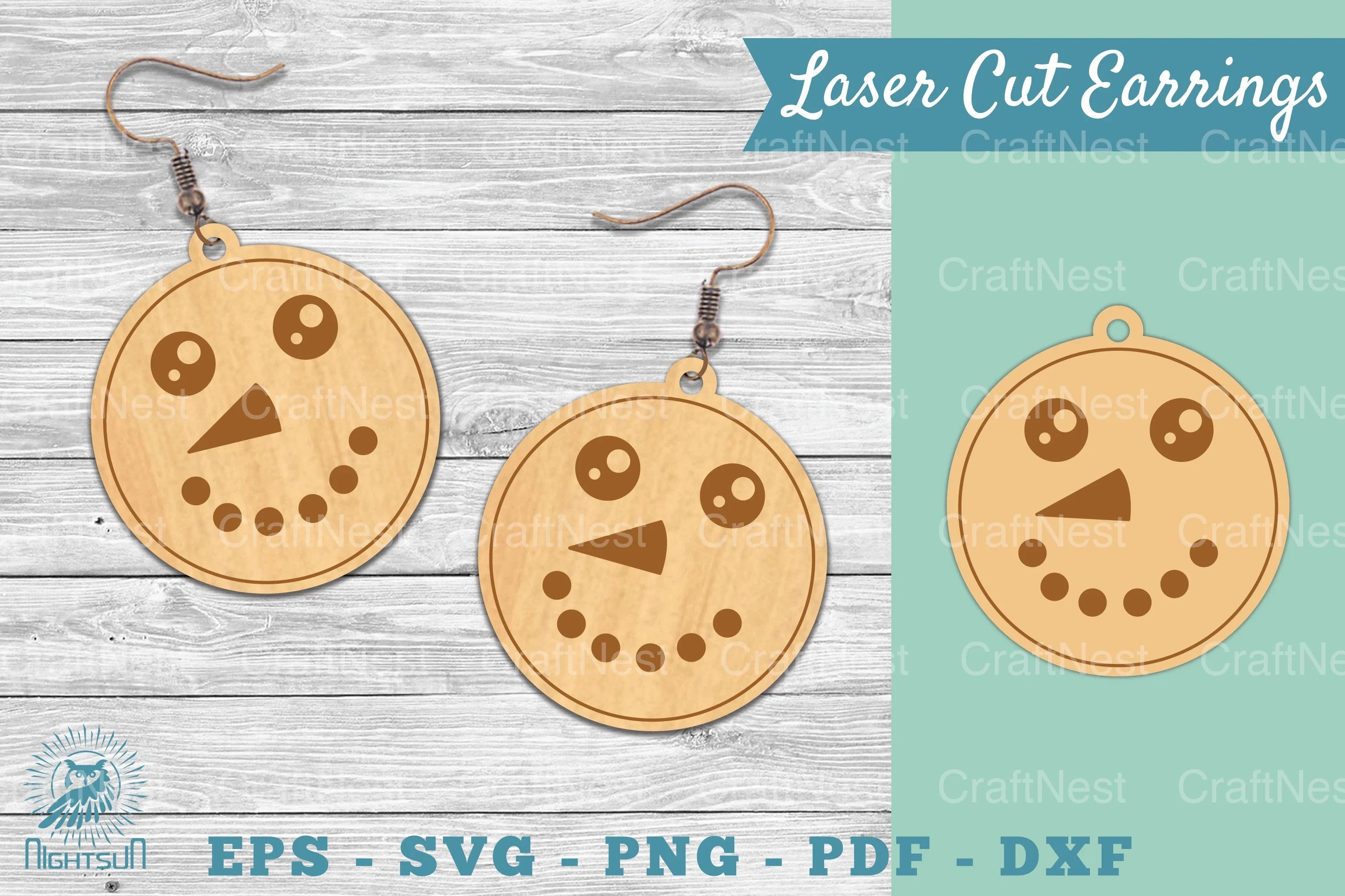 Snowman Face Laser Cut Earrings Clipart Bundle - CraftNest - Digital Crafting and Art