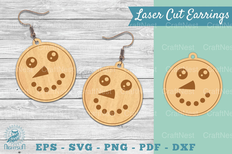 Snowman Face Laser Cut Earrings Clipart Bundle - CraftNest - Digital Crafting and Art