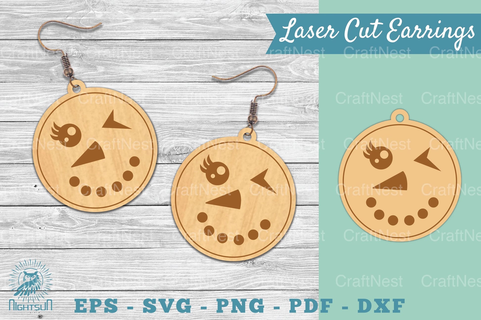 Snowman Face Laser Cut Earrings Clipart Bundle - CraftNest - Digital Crafting and Art