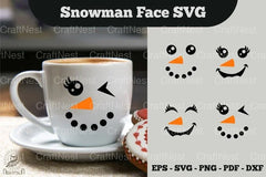 Snowman Face Sticker Clipart Bundle - CraftNest - Digital Crafting and Art