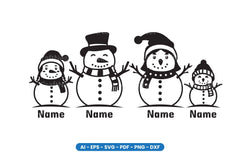 Snowman Family SVG Bundle - CraftNest - Digital Crafting and Art