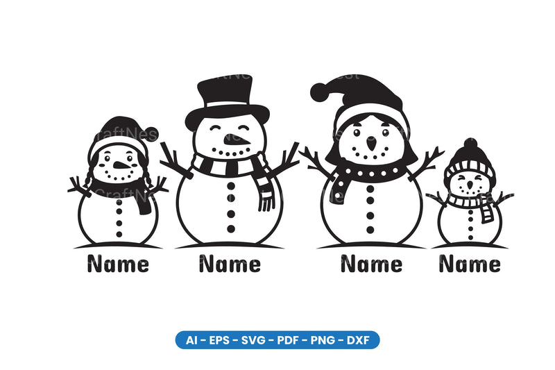 Snowman Family SVG Bundle - CraftNest - Digital Crafting and Art