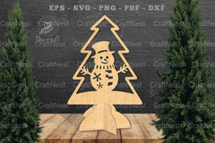 Snowman in Tree Laser Cut Home Decor Clipart Bundle - CraftNest - Digital Crafting and Art