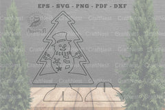 Snowman in Tree Laser Cut Home Decor Clipart Bundle - CraftNest - Digital Crafting and Art