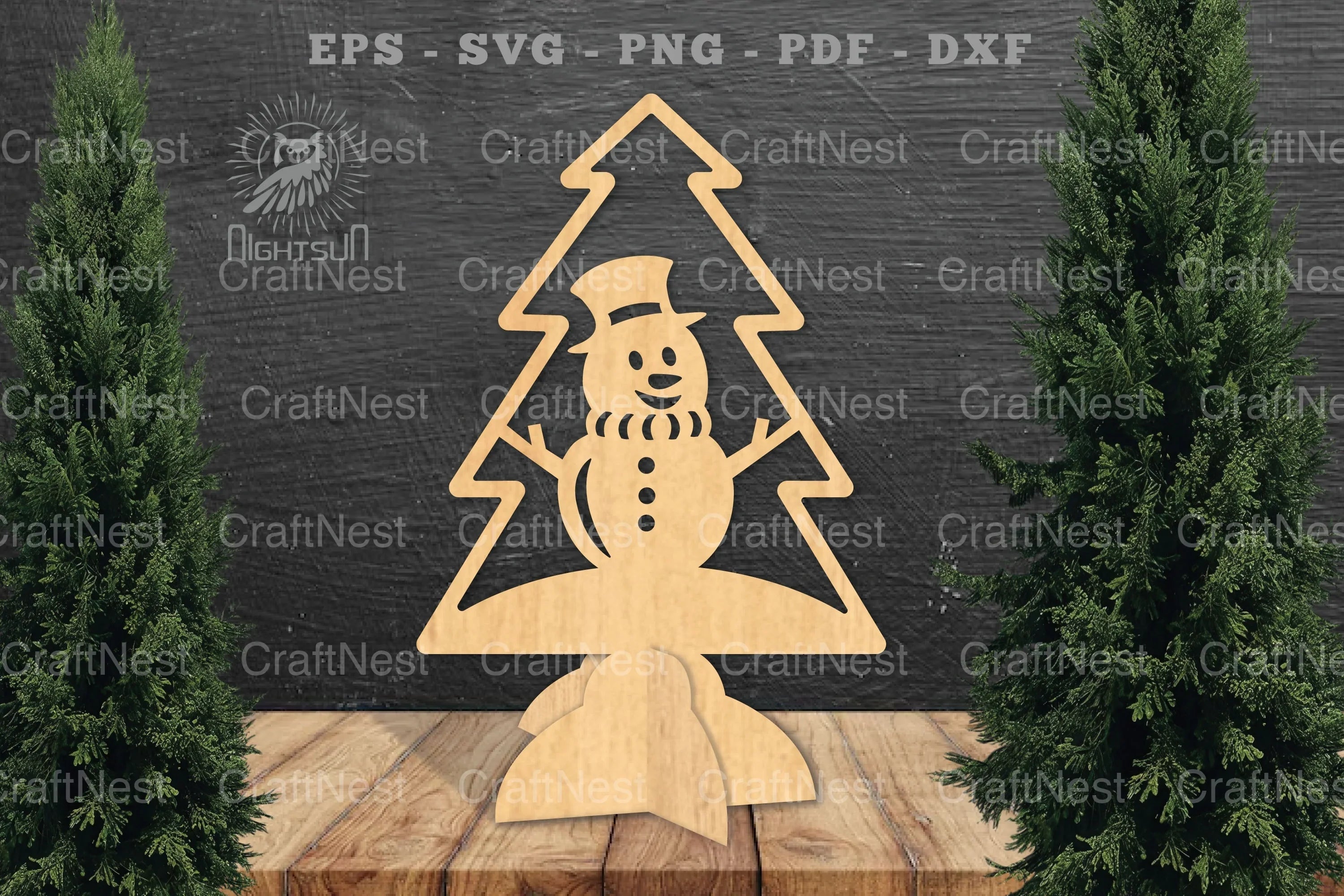 Snowman in Tree Laser Cut Home Decor Clipart Bundle - CraftNest - Digital Crafting and Art