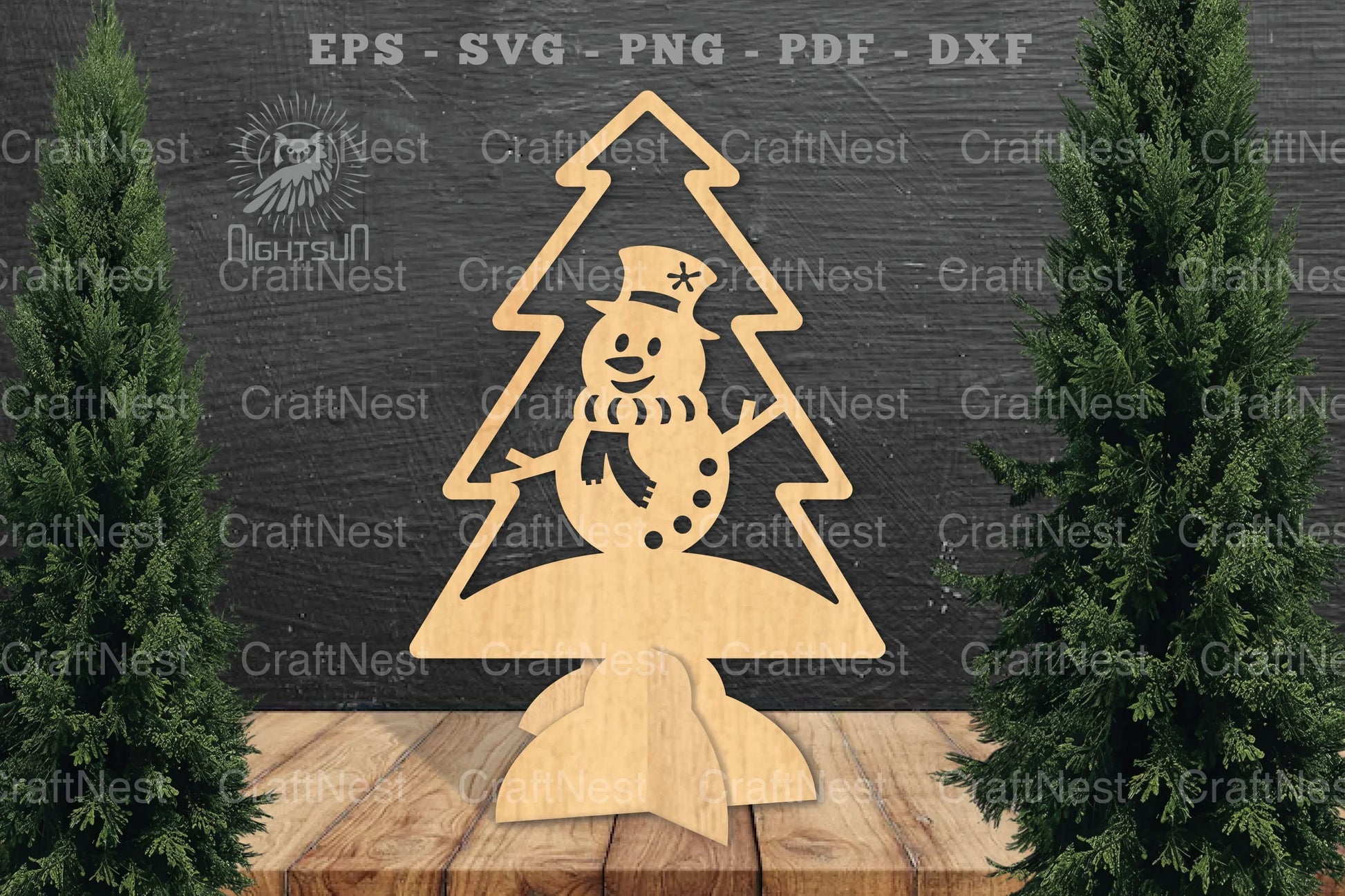 Snowman in Tree Laser Cut Home Decor Clipart Bundle - CraftNest - Digital Crafting and Art
