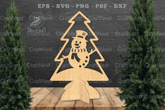 Snowman in Tree Laser Cut Home Decor Clipart Bundle - CraftNest - Digital Crafting and Art