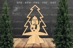Snowman in Tree Laser Cut Home Decor Clipart Bundle - CraftNest - Digital Crafting and Art
