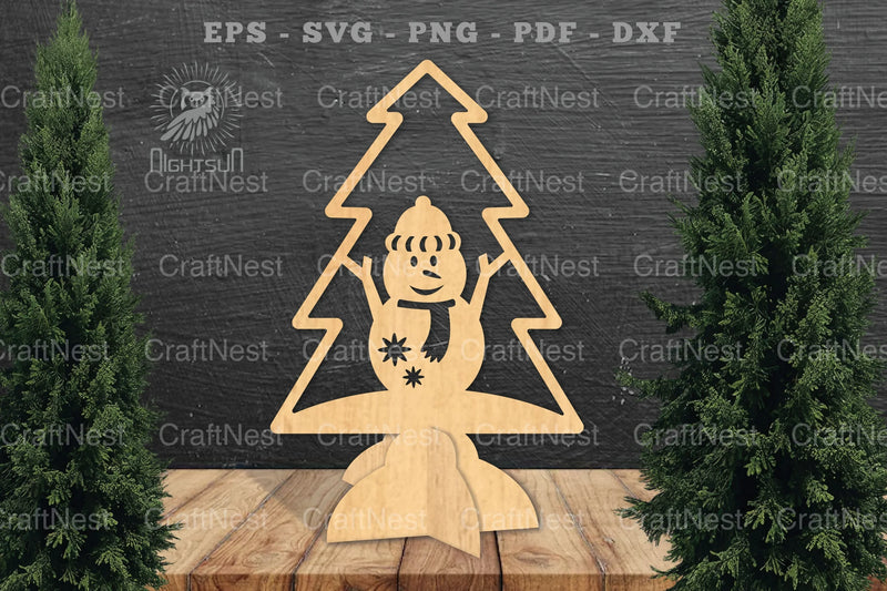 Snowman in Tree Laser Cut Home Decor Clipart Bundle - CraftNest - Digital Crafting and Art