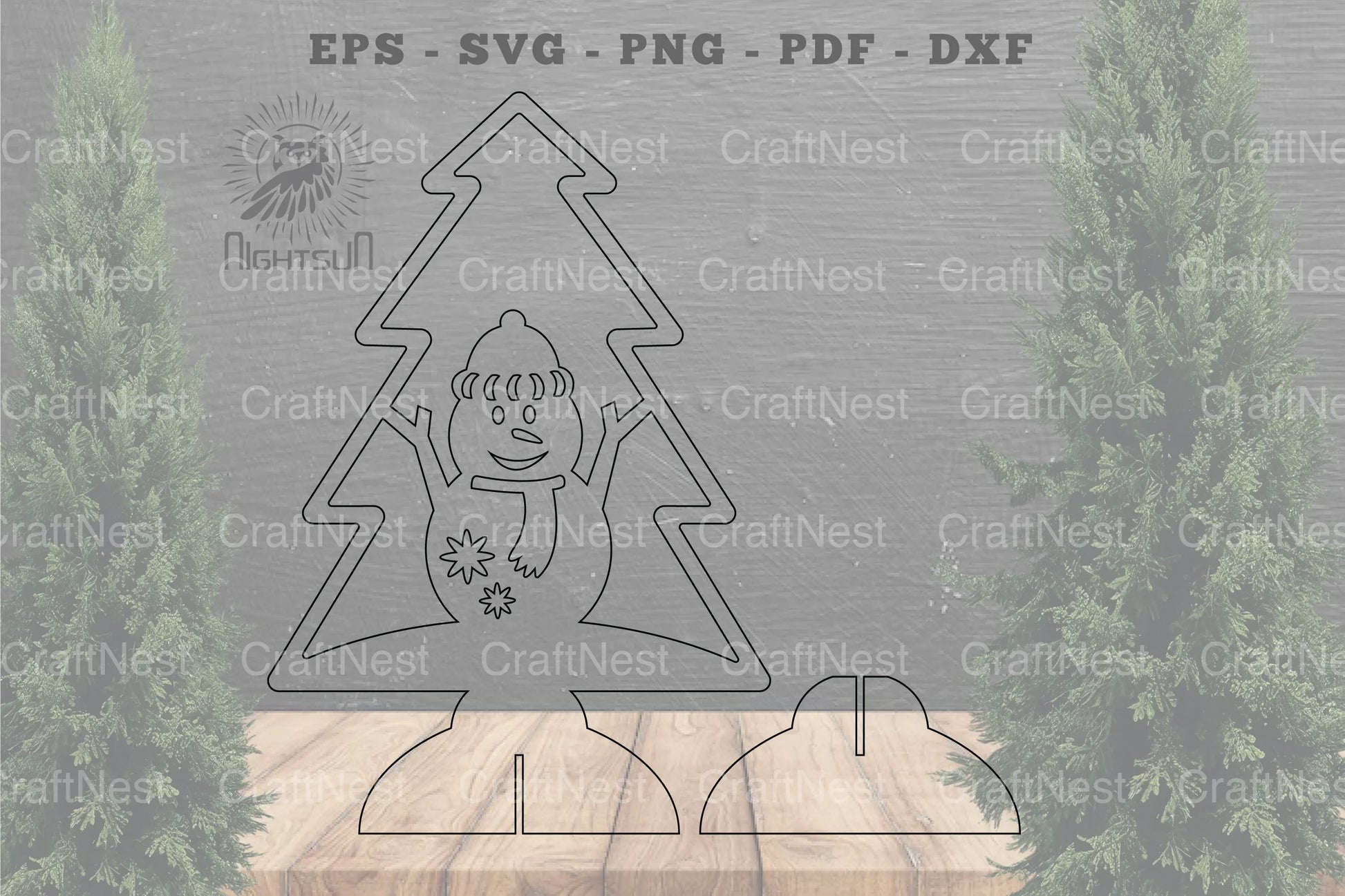 Snowman in Tree Laser Cut Home Decor Clipart Bundle - CraftNest - Digital Crafting and Art