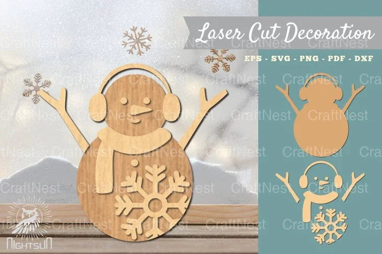 Snowman Lasercut Decoration Clipart Bundle - CraftNest - Digital Crafting and Art