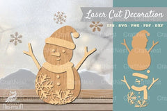 Snowman Lasercut Decoration Clipart Bundle - CraftNest - Digital Crafting and Art