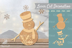 Snowman Lasercut Decoration Clipart Bundle - CraftNest - Digital Crafting and Art