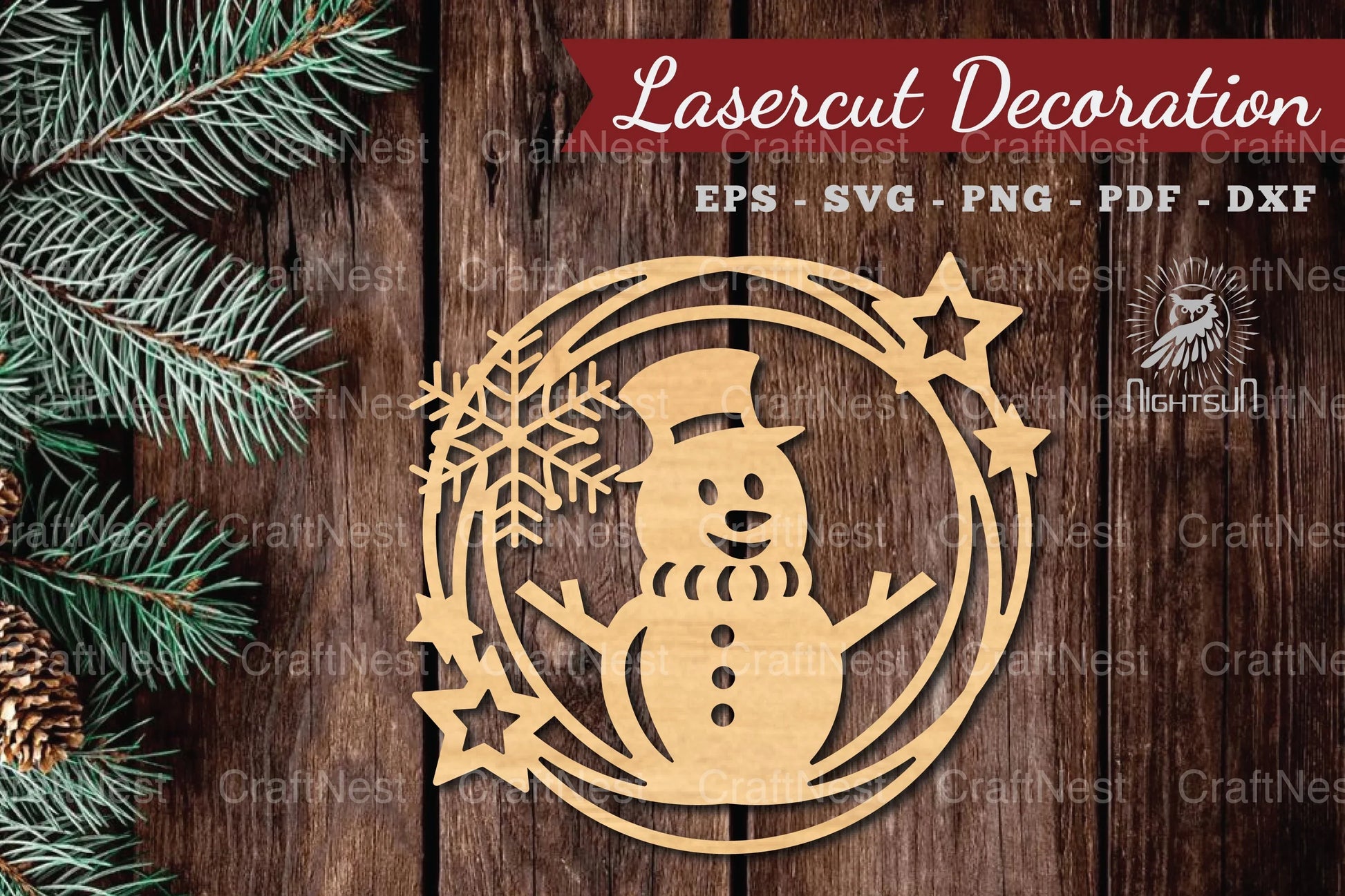 Snowman Lasercut Round SVG Bundle - CraftNest - Digital Crafting and Art