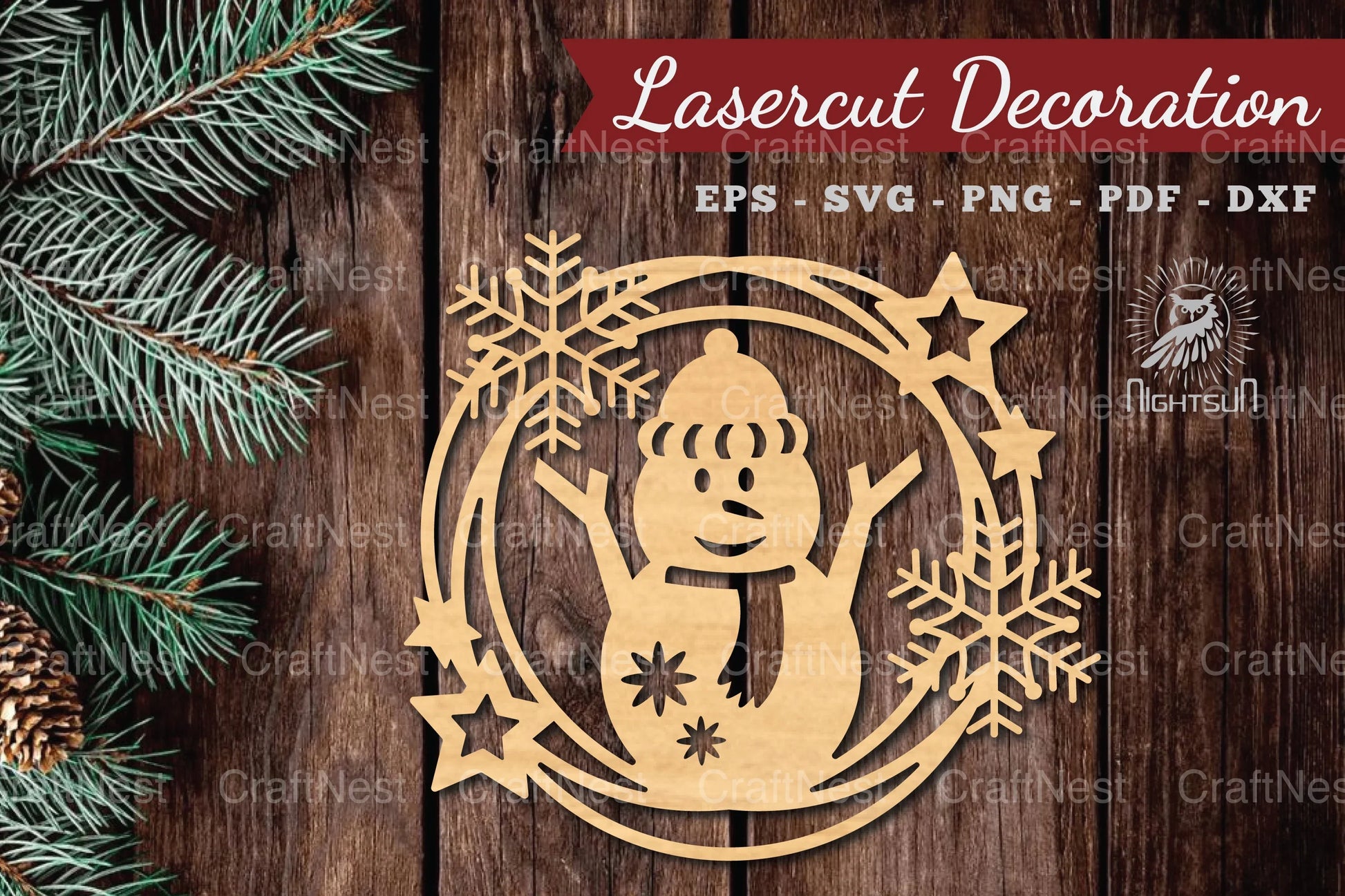 Snowman Lasercut Round SVG Bundle - CraftNest - Digital Crafting and Art