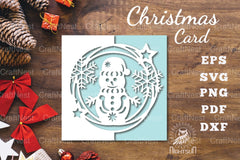 Snowman Papercut Card SVG Bundle - CraftNest - Digital Crafting and Art