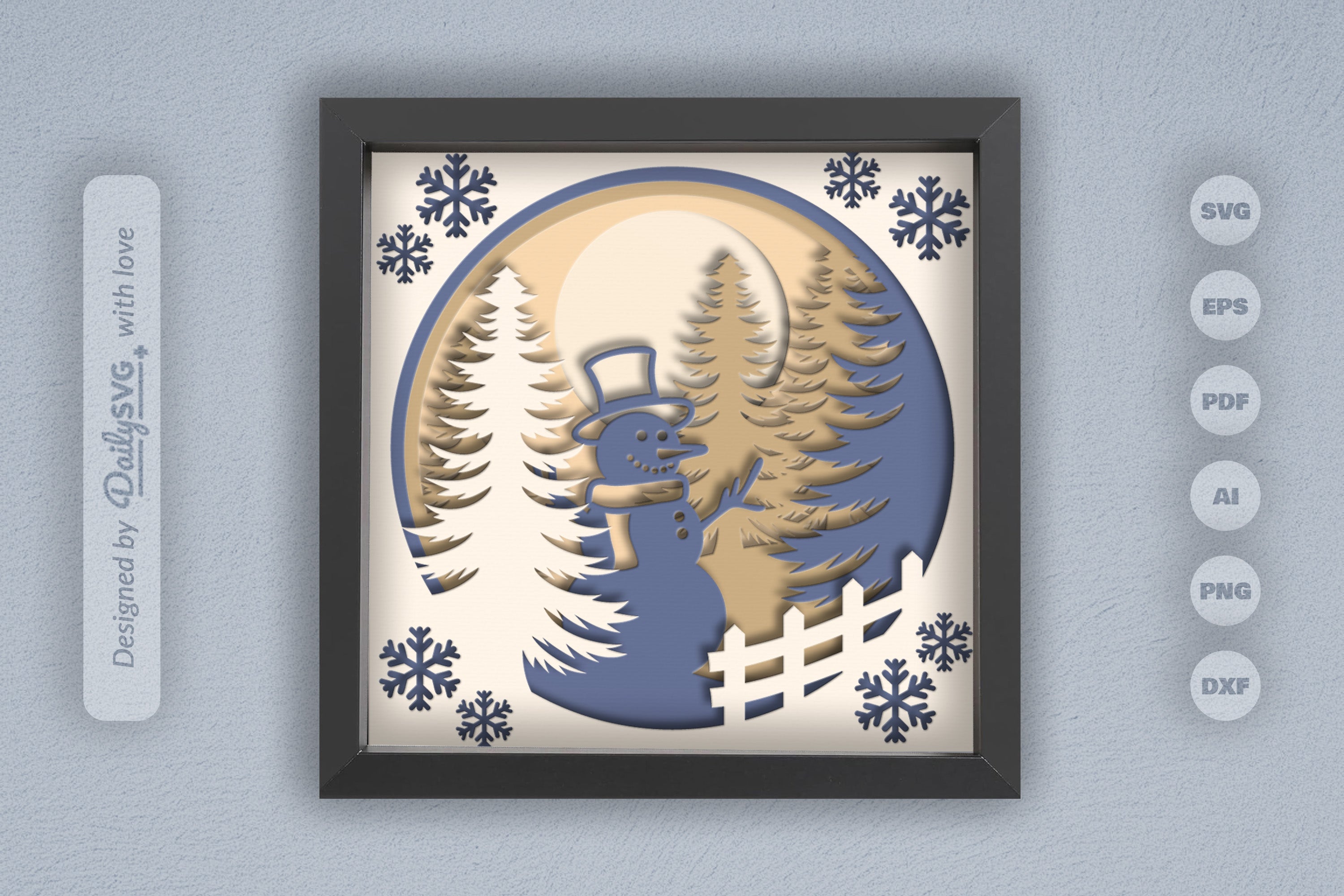 Snowman Winter Papercut SVG Bundle