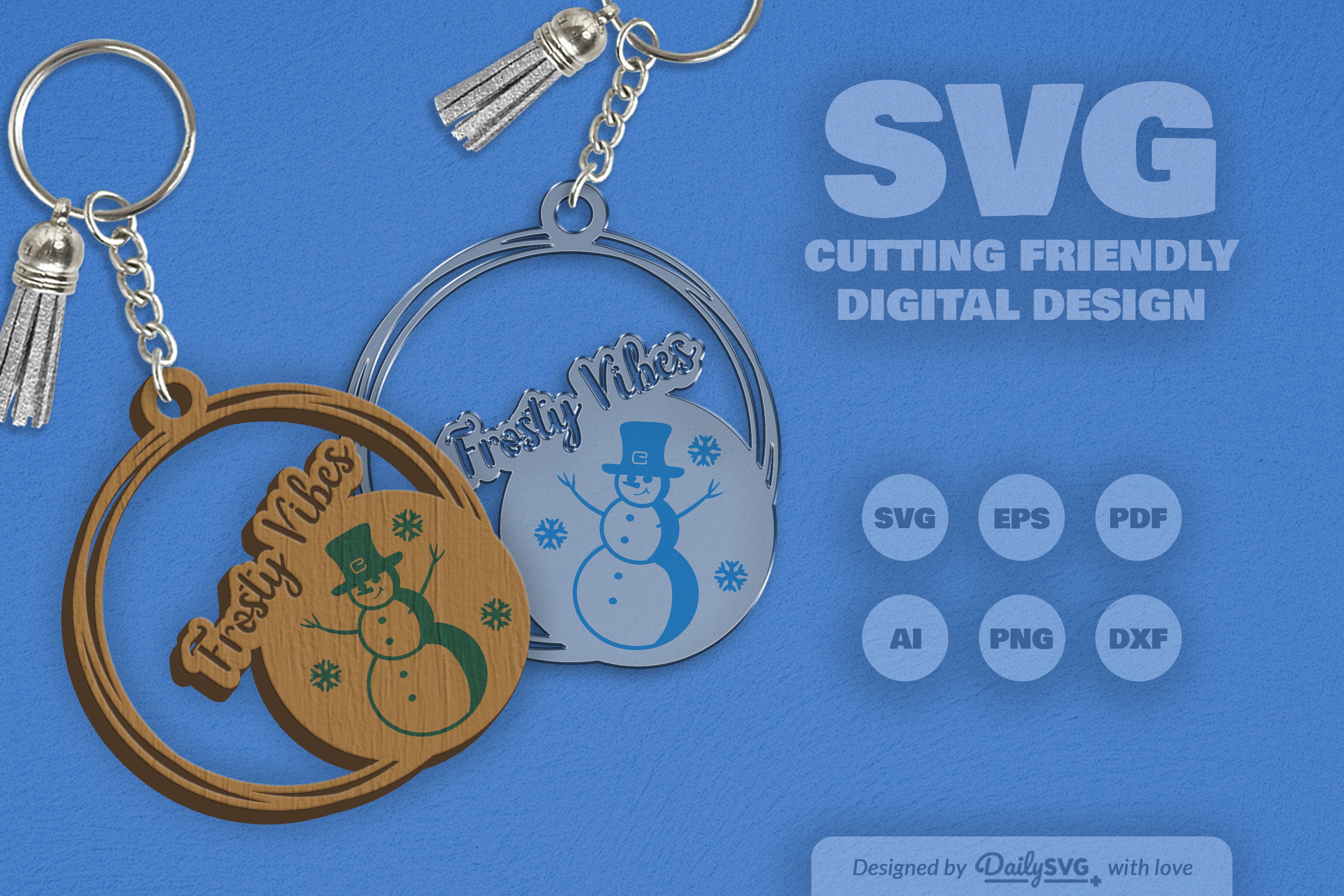 Snowman Winter Quote Keychain Clipart