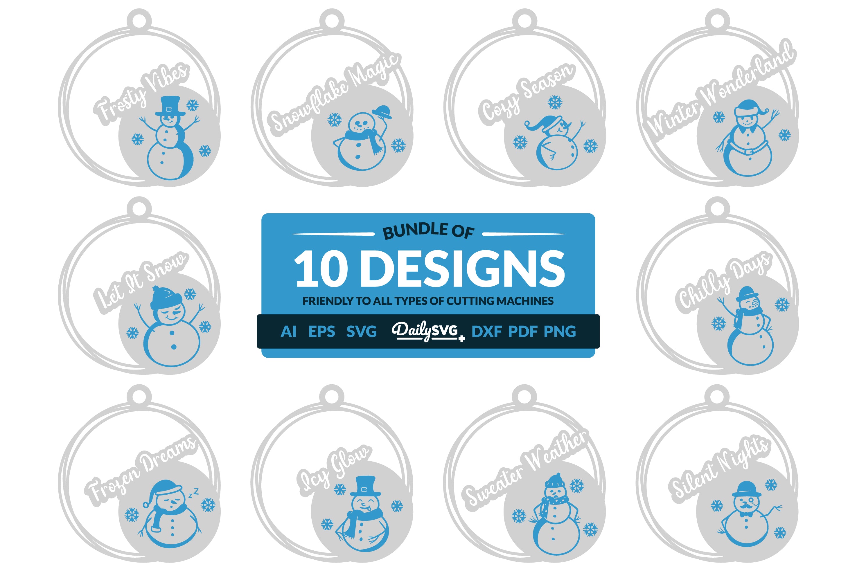 Snowman Winter Quote Keychain Clipart