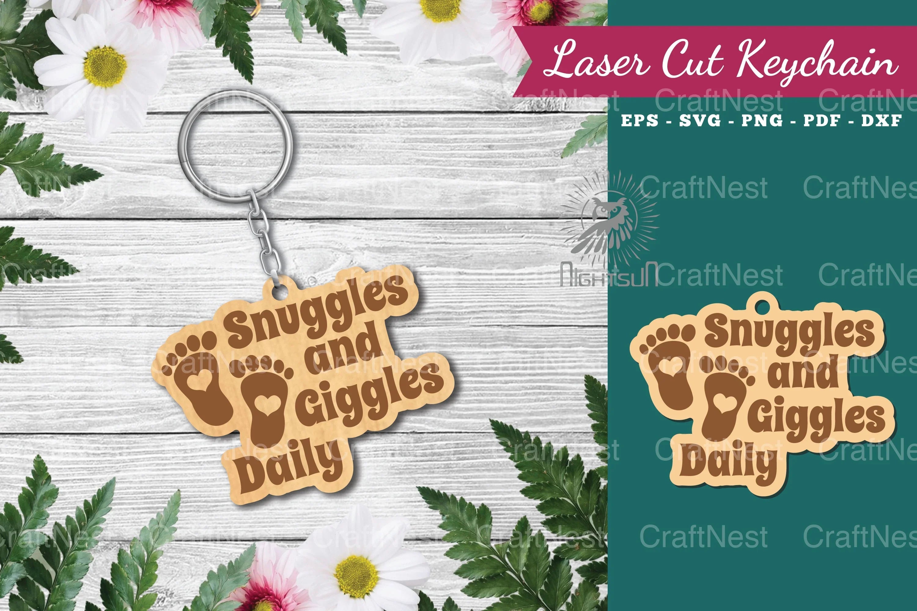 Snugless & Giggles Daily Laser Cut Keychain Bundle - CraftNest - Digital Crafting and Art