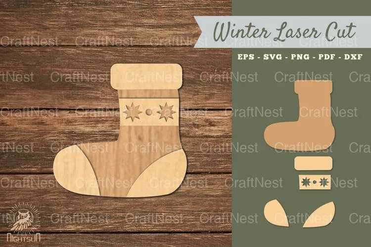 Sock Laser Cut Decoration SVG Bundle - CraftNest - Digital Crafting and Art