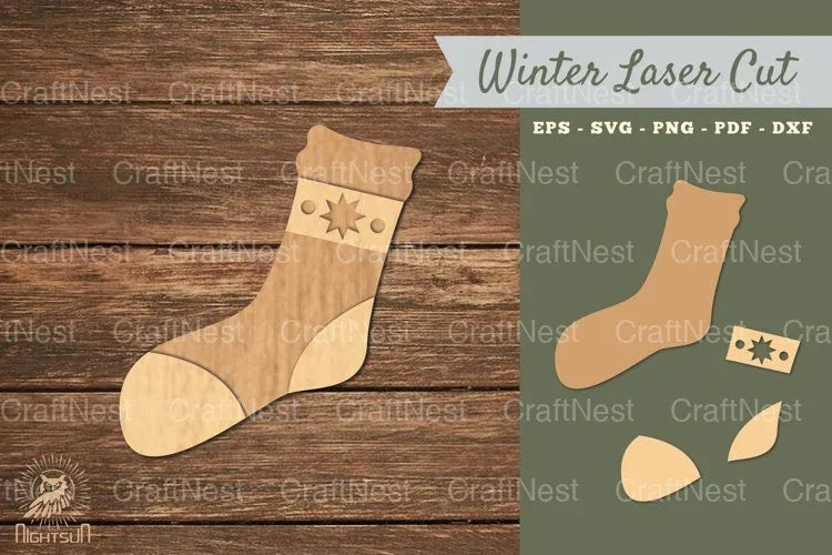 Sock Laser Cut Decoration Clipart Bundle - CraftNest - Digital Crafting and Art