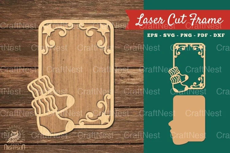 Sock Laser Cut Frame SVG Bundle - CraftNest - Digital Crafting and Art