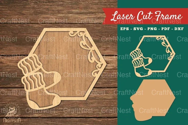 Sock Laser Cut Frame SVG Bundle - CraftNest - Digital Crafting and Art