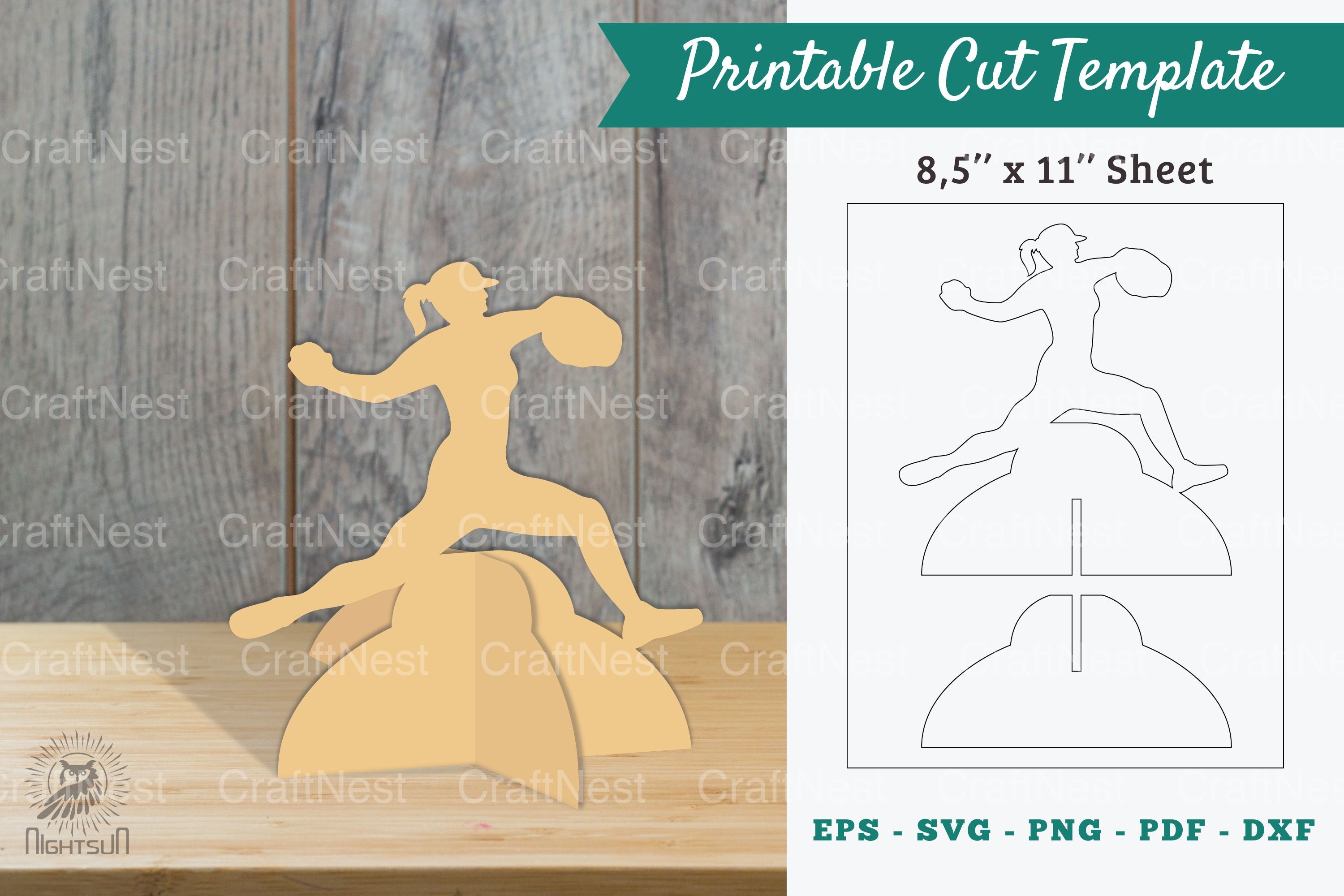 Softball Printable Cut Template Clipart Bundle - CraftNest - Digital Crafting and Art