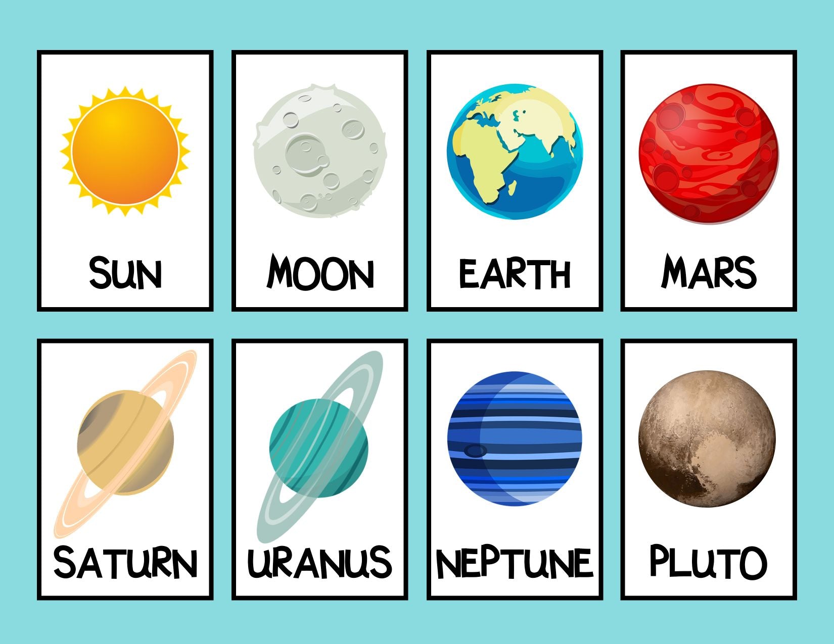 Solar System Flashcards for Kids