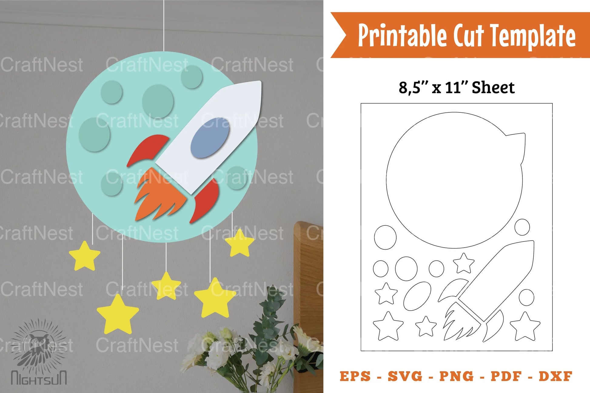 Space Papercut Template Bundle - CraftNest - Digital Crafting and Art