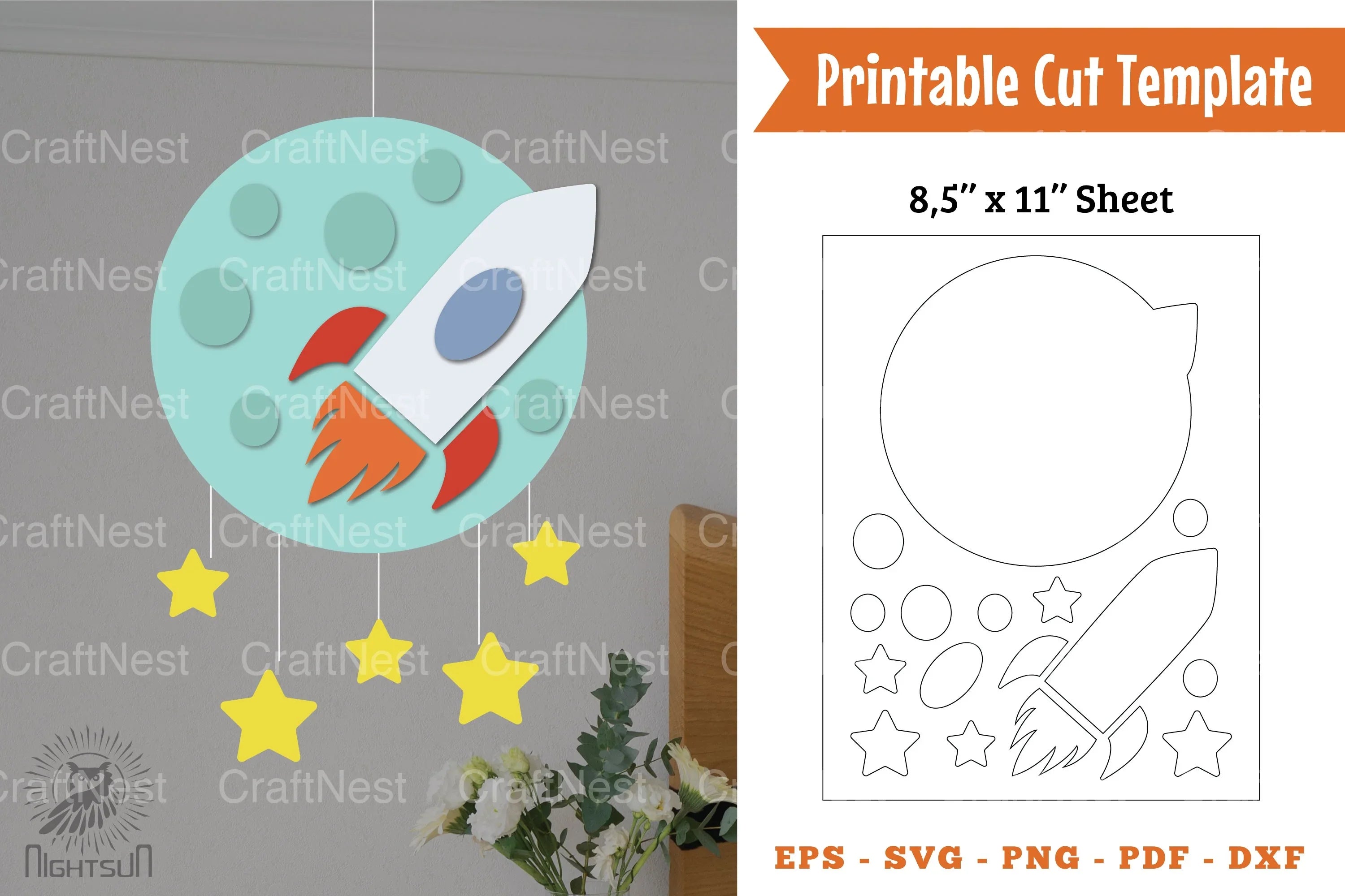 Space Papercut Template Bundle - CraftNest - Digital Crafting and Art