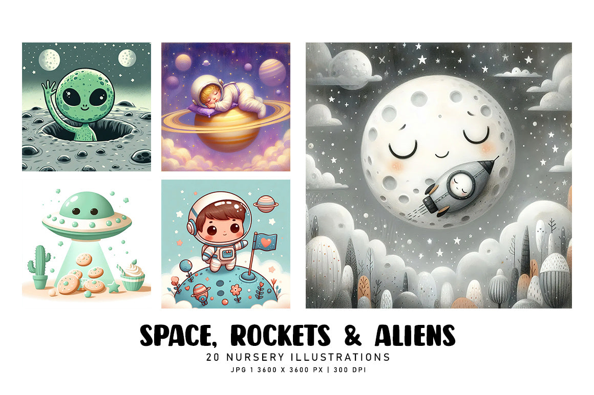 Space Rockets & Aliens - Nursery